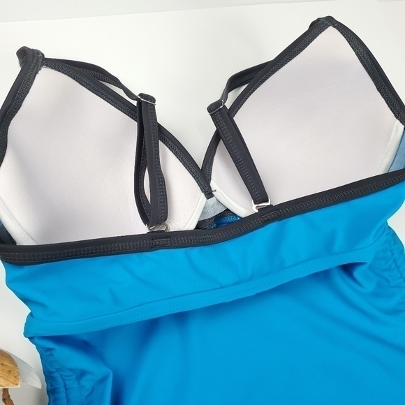 New Free Country Blue Blk Cinch Side Swim Sz 8-10 - Picture 8 of 11